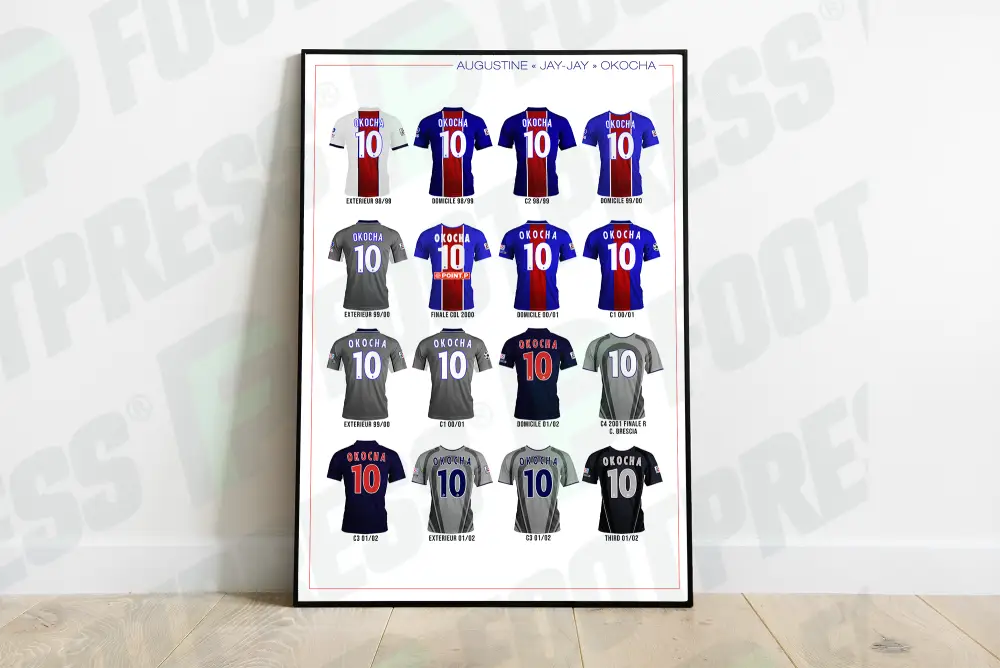 Poster The shirts worn by Okocha - PSG – Footpress