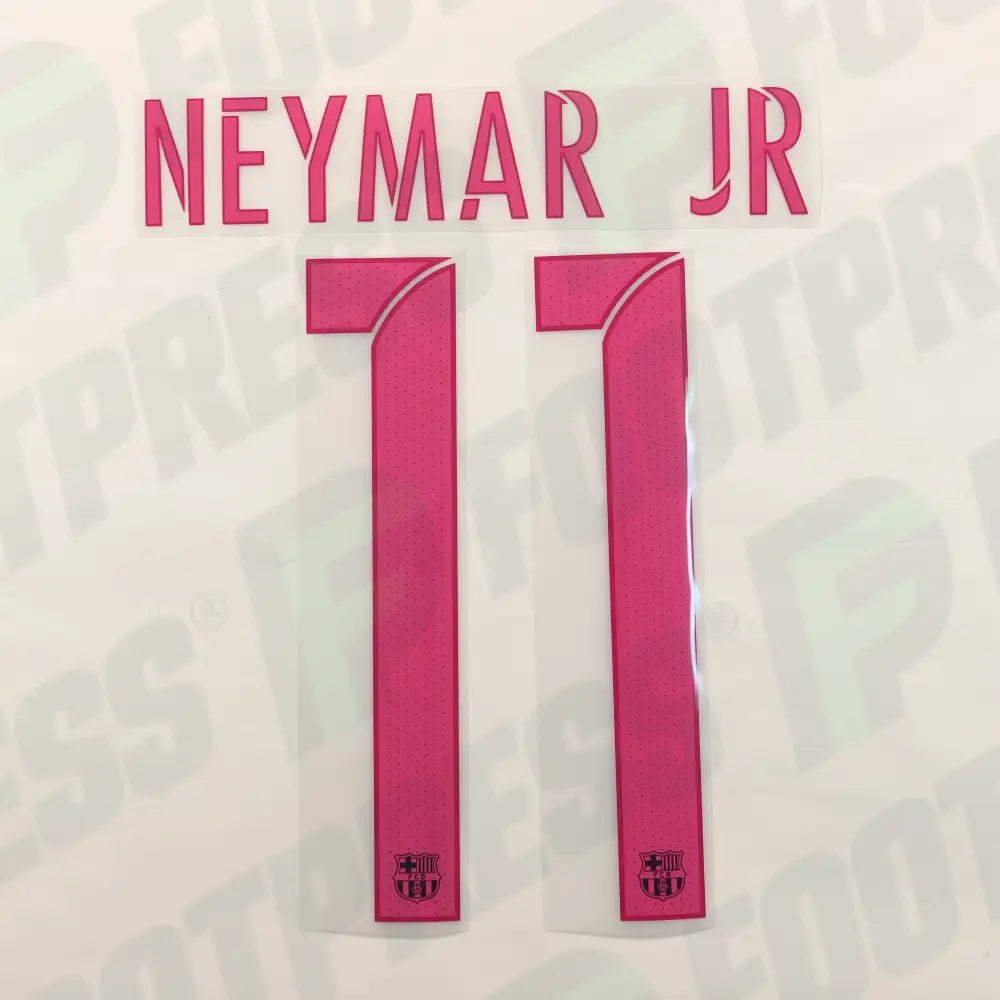 Official Nameset - FC Barcelona, ​​Neymar JR, 2016/2017, Away, Pink