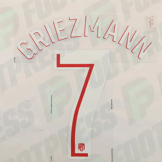 Flocage Officiel - Atletico Madrid,Griezmann,2017/2018,Home,Blanc,