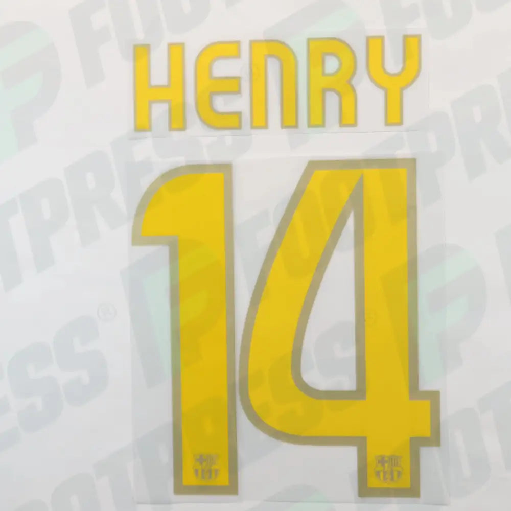 Official Nameset  - FC Barcelona, ​​Henry, 2009/2010, Home, Yellow