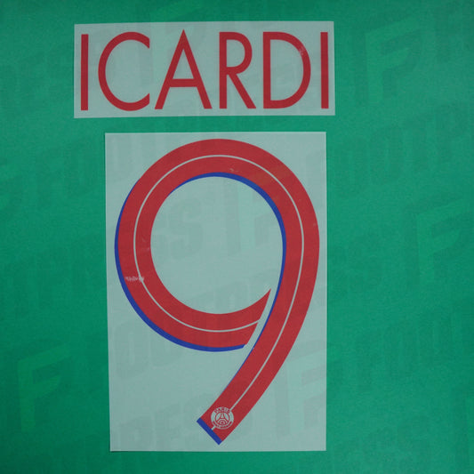 Official Nameset- Paris Saint-Germain, Icardi, 2020/2021, Away LDC, Red/Blue (PSG)