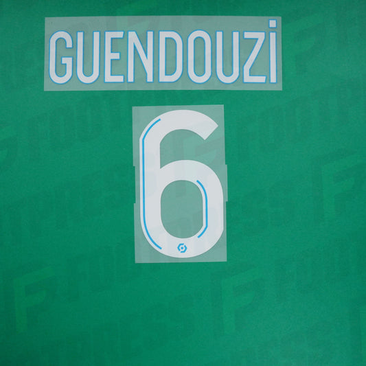 Flocage Officiel - Olympique de Marseille Enfant, Guendouzi, 2022/2023, Away JUNIOR, Blanc (OM)