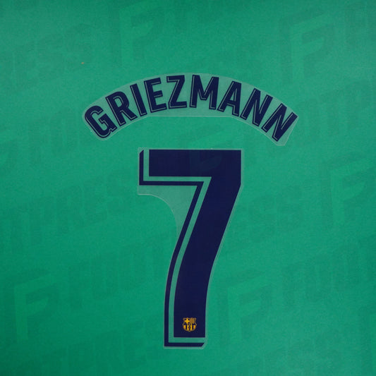 Flocage Officiel - FC Barcelone ENFANT, Griezmann + Numéro 7, 2019/2020, Away, Bleu