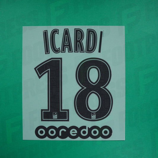 Flocage Officiel - Paris Saint-Germain ENFANT, "Icardi lettre "I" endommagée", 2019/2020, Away JUNIOR, Noir