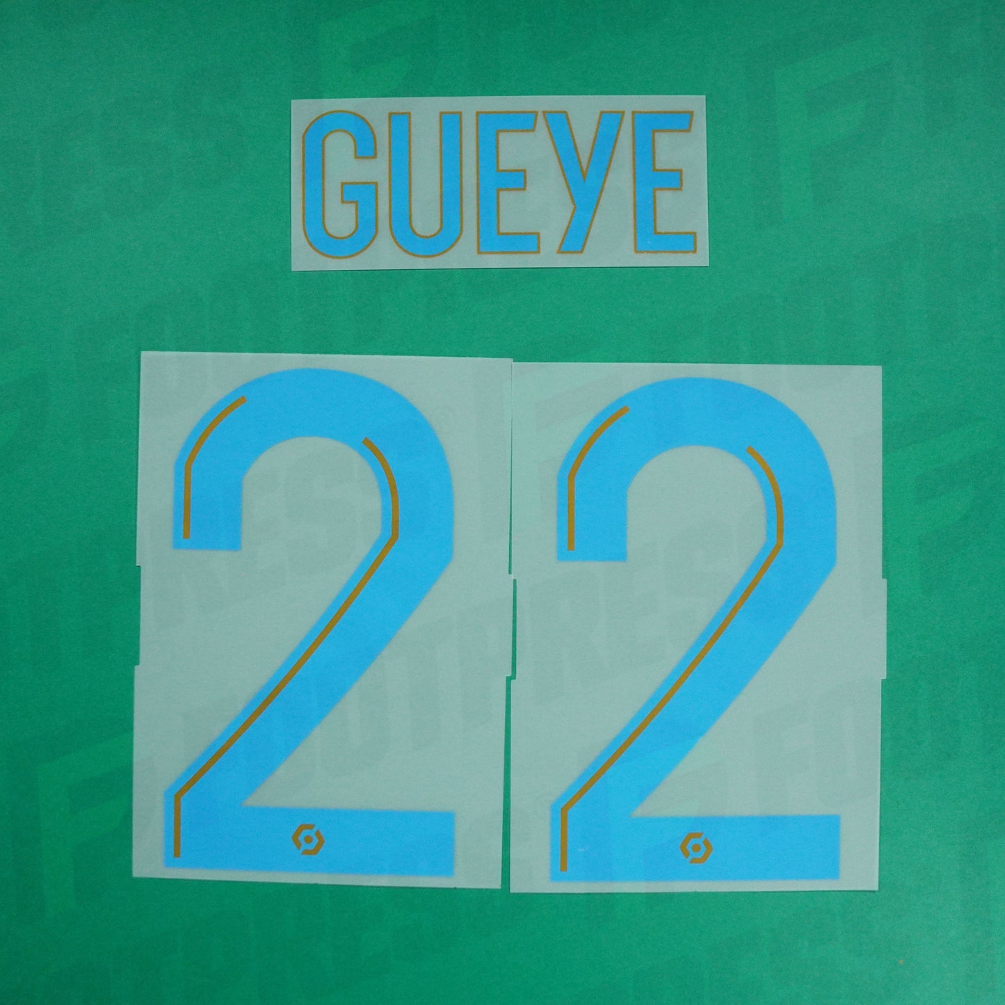 Flocage Officiel - Olympique de Marseille, Gueye, 2021/2022, Home, Bleu clair (OM)