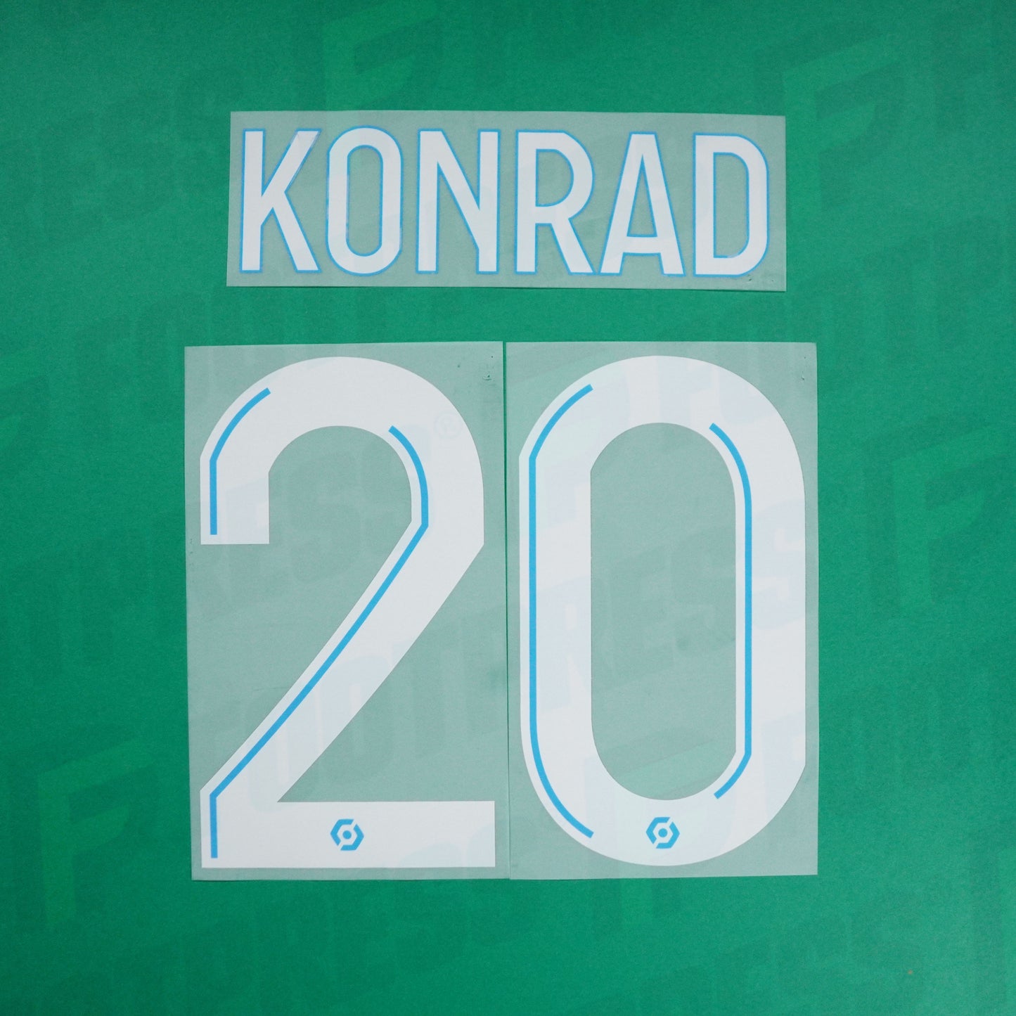 Flocage Officiel - Olympique de Marseille, Konrad De La Fuente, 2020/2021, Away, Blanc/Bleu