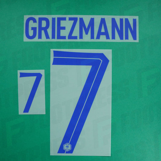 Official Nameset - France, Griezmann, 2022, Away, Blue