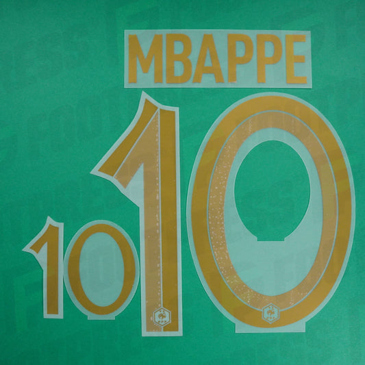 Official Nameset - France, Mbappé, 2022, Home, Gold