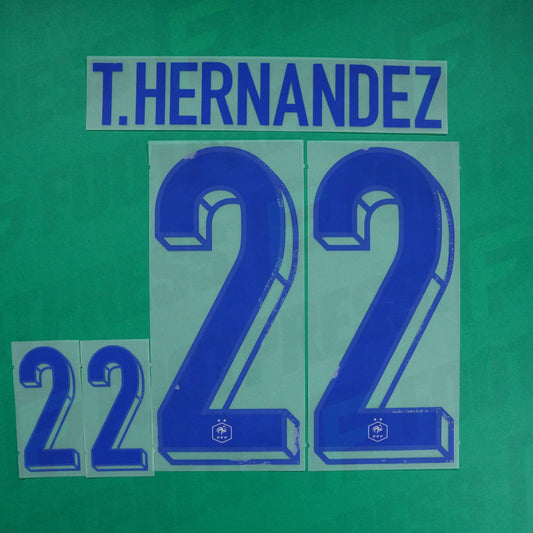 Flocage Officiel - France, Theo Hernandez, 2024, Away, Bleu