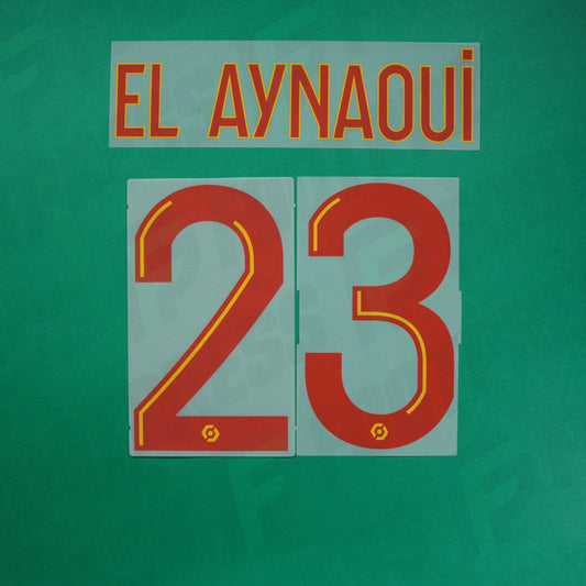 Flocage Officiel - RC Lens, El Aynaoui, 2023/2024, Home, Rouge / Jaune