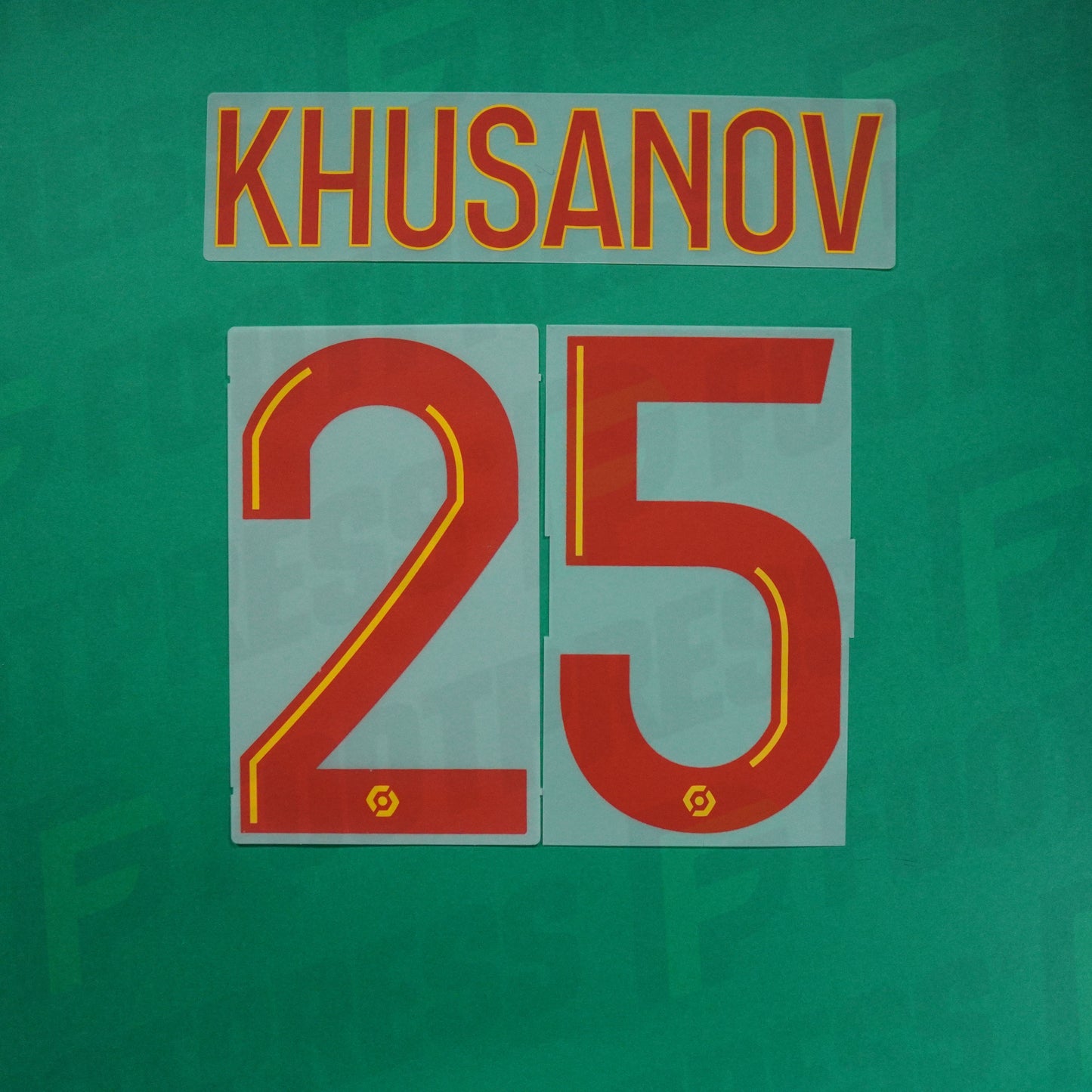 Flocage Officiel - RC Lens, Khusanov, 2023/2024, Home, Rouge / Jaune