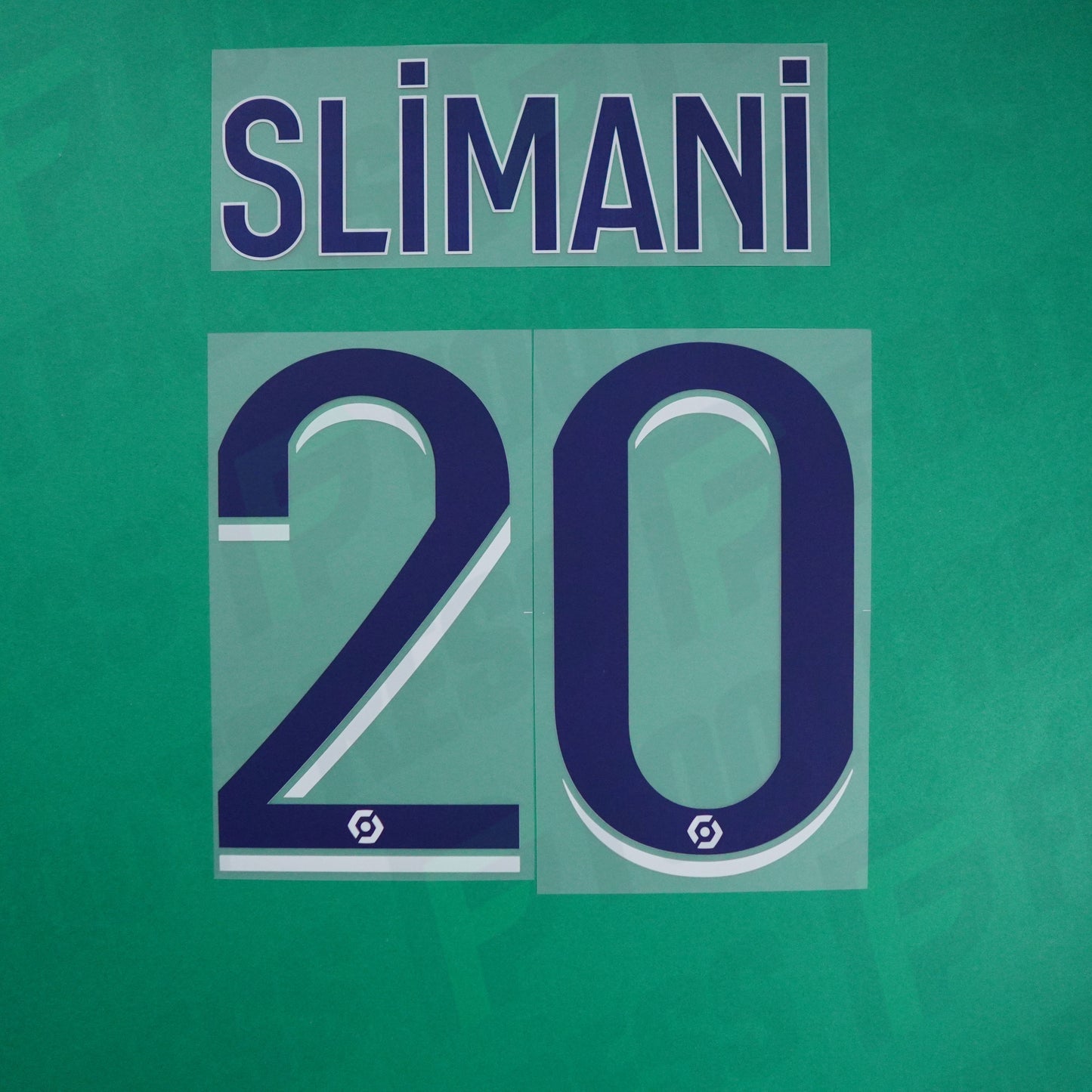 Flocage Officiel - Olympique Lyonnais, Slimani, 2021/2022, Away, Bleu/Blanc