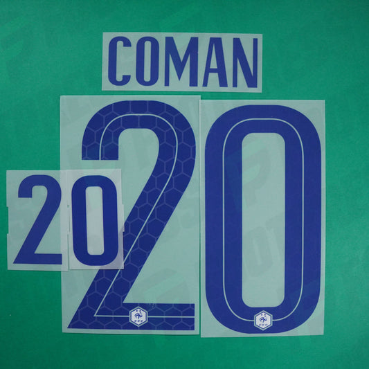 Flocage Officiel - France, Coman, 2020, Away, Bleu