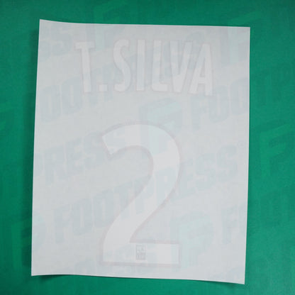 Flocage Officiel - Paris Saint-Germain, Thiago Silva, 2013/2014, Home, Blanc/Rouge