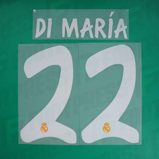 Flocage Officiel - Real Madrid, Di Maria, 2013/2014, Away, Blanc