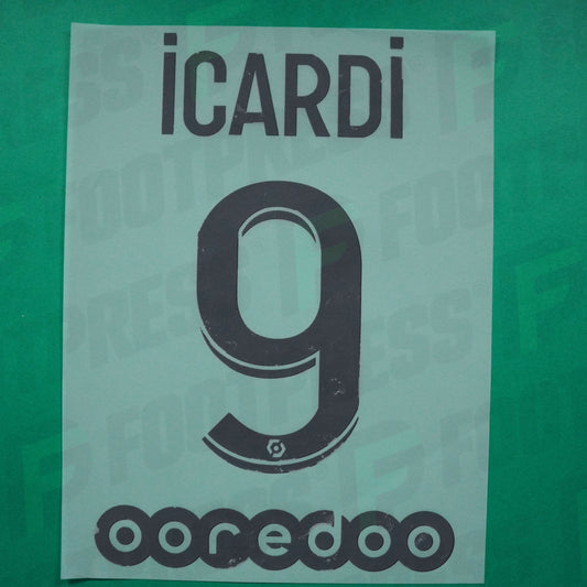 Flocage Officiel - Paris Saint- Germain, Icardi, 2020/2021, Fourth, Noir