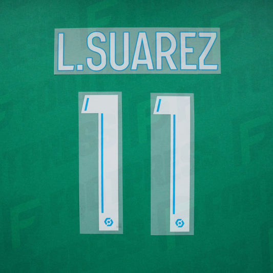 Flocage Officiel - Olympique de Marseille, Luis Suarez, 2022/2023, Away, Blanc/Bleu