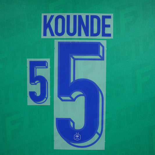 Flocage Officiel - France, Koundé, 2024, Away, Bleu