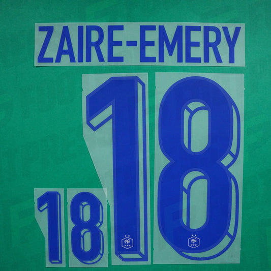 Flocage Officiel - France, Zaïre-Emery, 2024, Away, Bleu